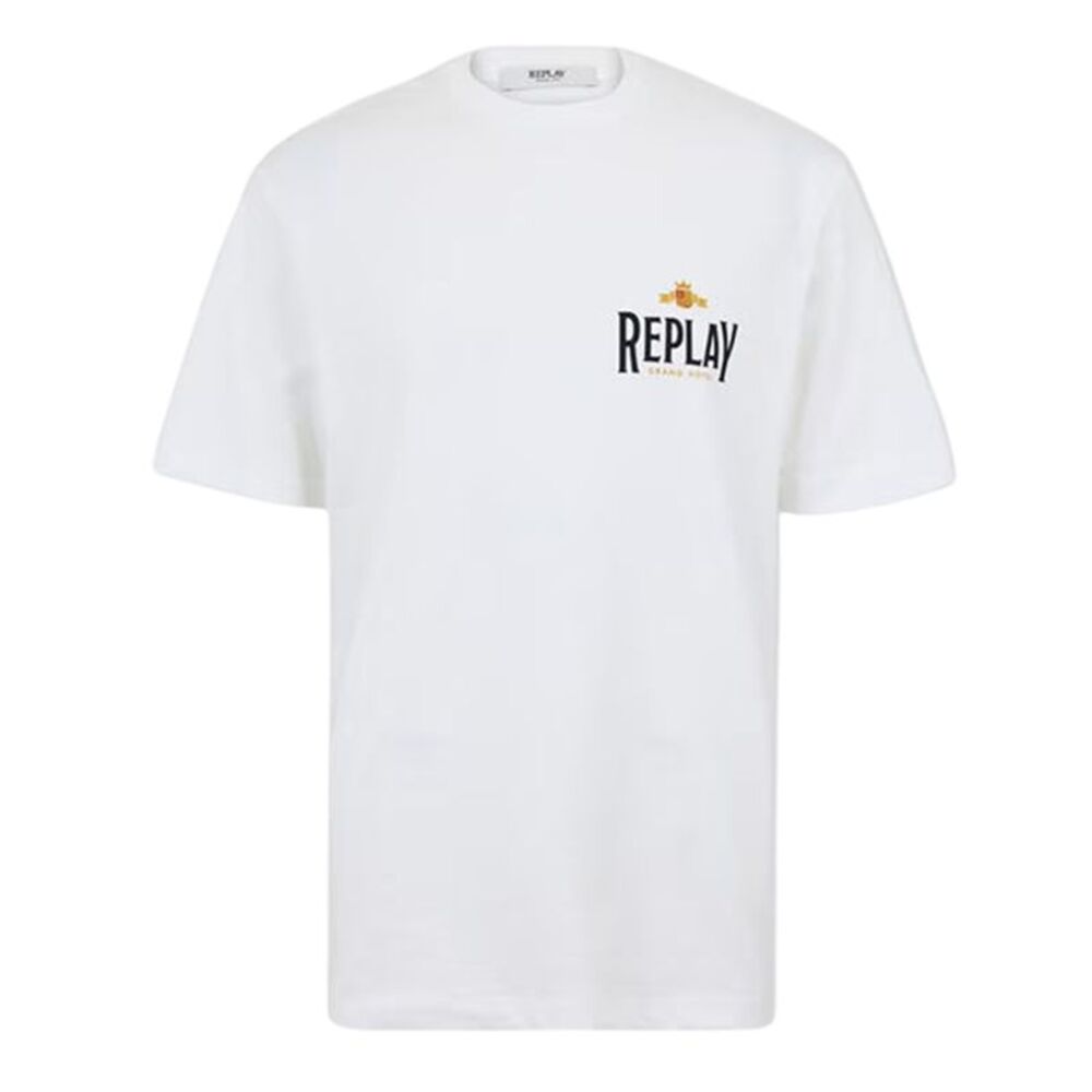 Replay Mens Aspen Back Print T-Shirt / White